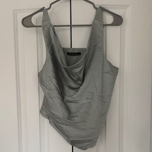 Abercrombie & Fitch Silver Satin Cowl Neck Camisole